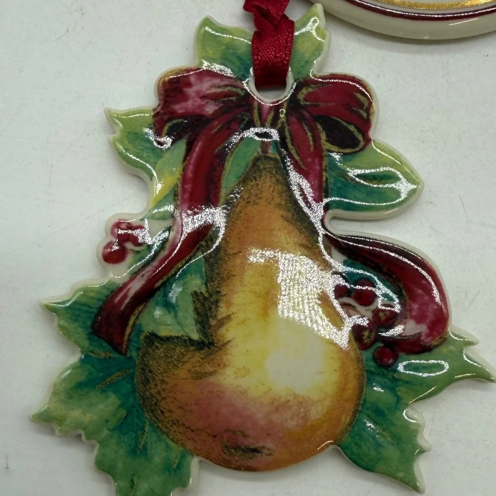 Longaberger VTG Christmas Tie‎ On Ornaments Pear Stockings lot of 4